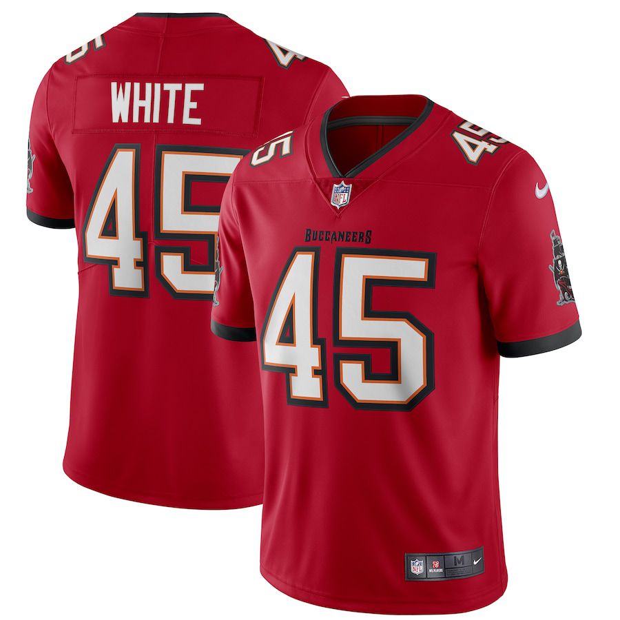 Men Tampa Bay Buccaneers 45 Devin White Nike Red Vapor Limited NFL Jersey